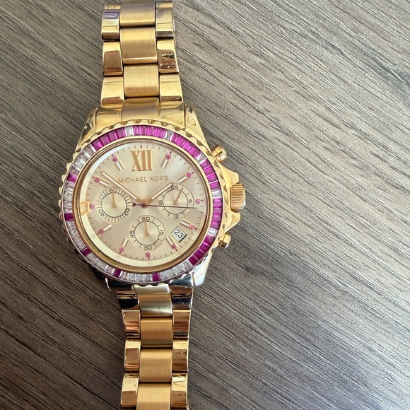 Michael Kors Accessories - Michael Kors Gold and Pink Chronograph Watch